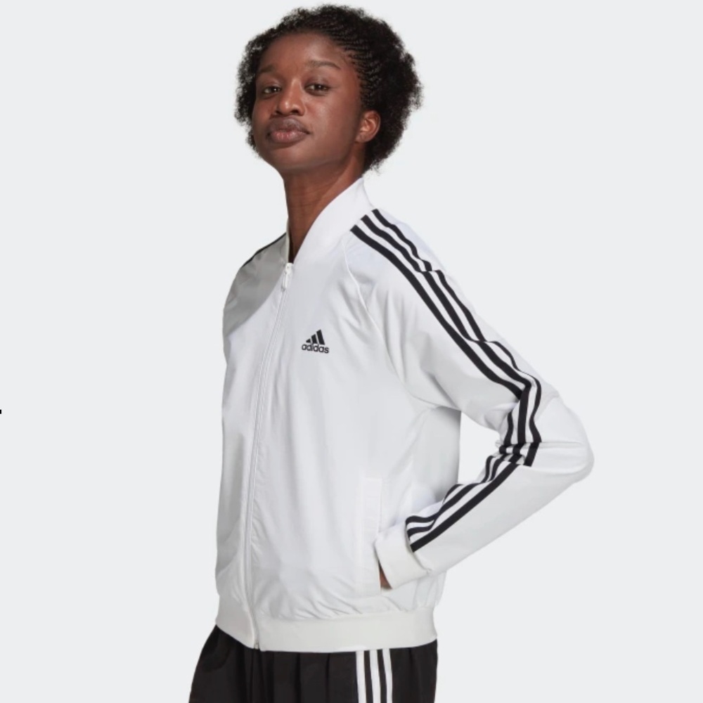 NEW Adidas  track Jacket White with black stripes